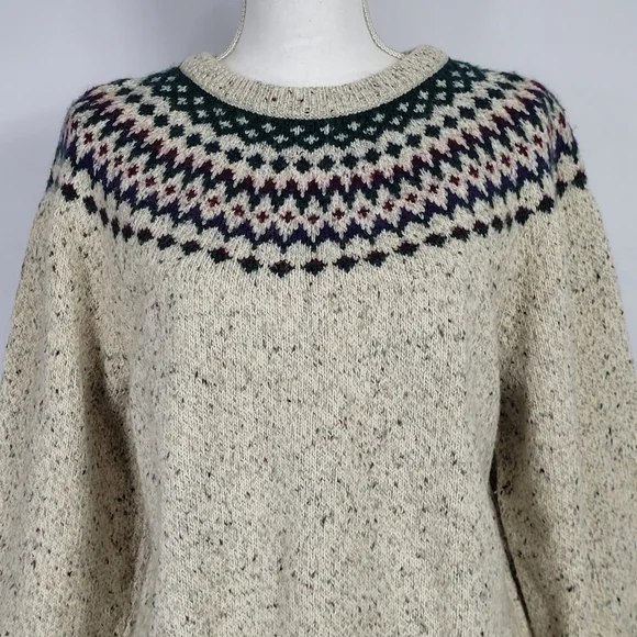 Vintage Northern Reflections Fair Isle Wool Sweater Large Nordic Knit Pullover - Picture 2 of 15